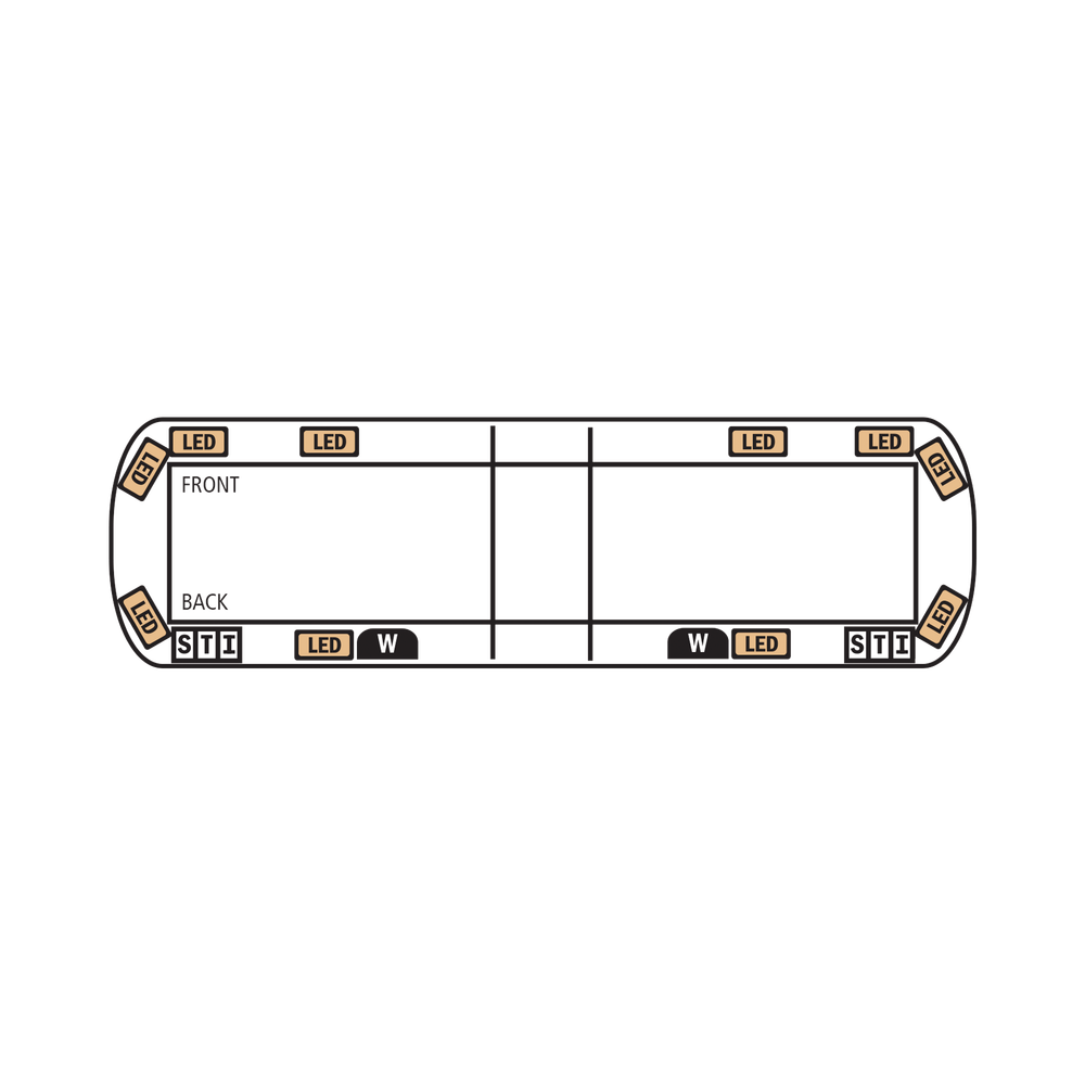 Barra de luces Vantage PRO Ultra Brillante de 54" con 64 poderosos LED última generación color ambar