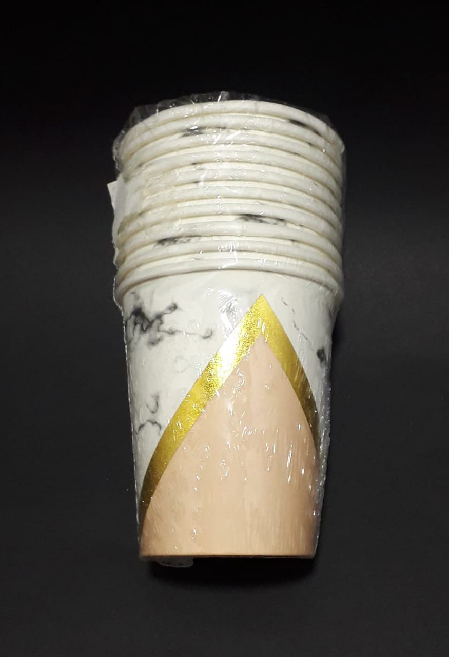 VASO x 10 blanco humo beige franja d