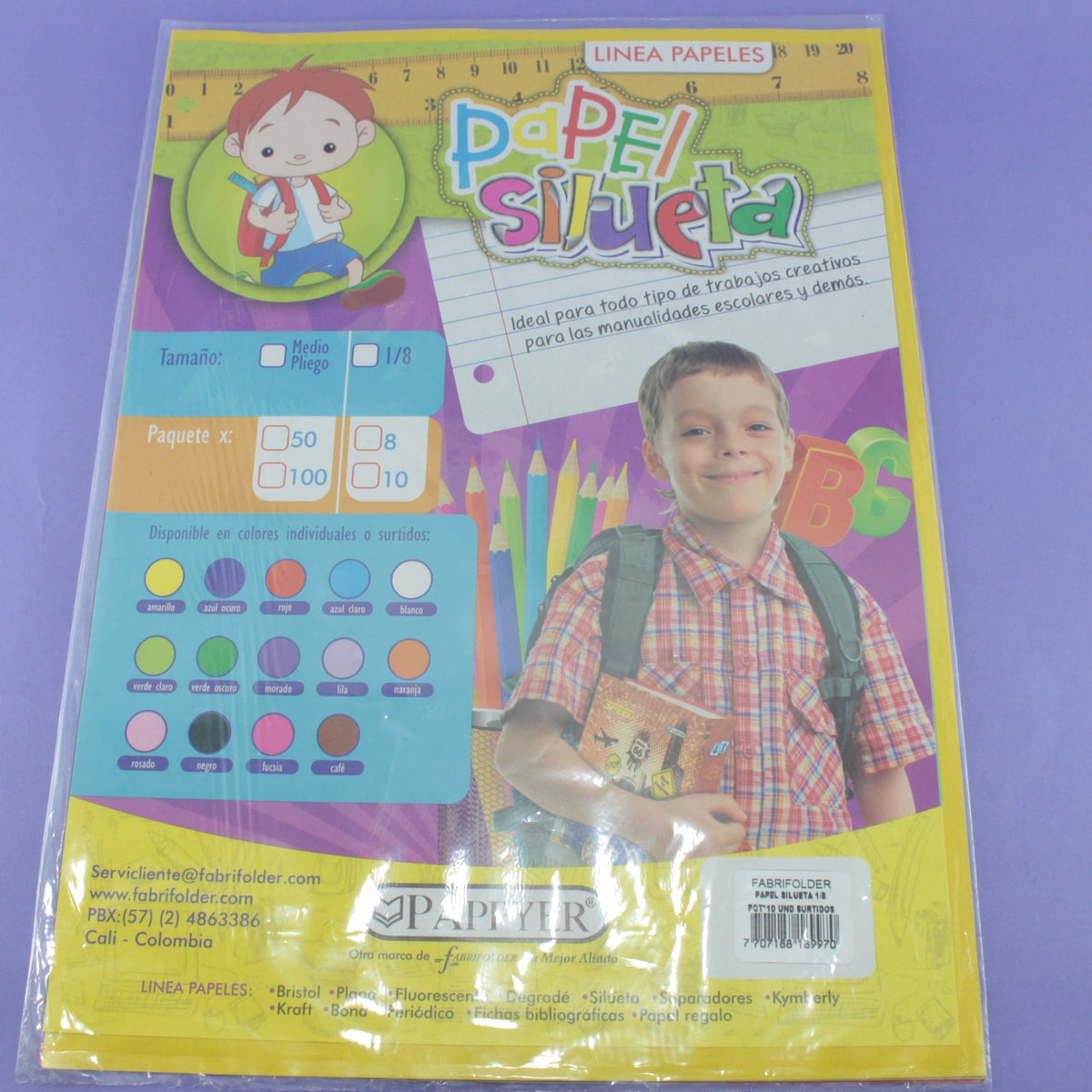 Papel silueta 1/8