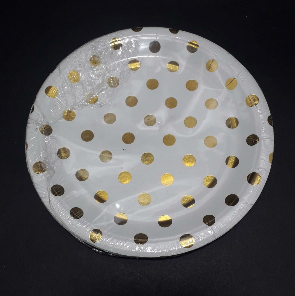Plato puntos dorados 18cm