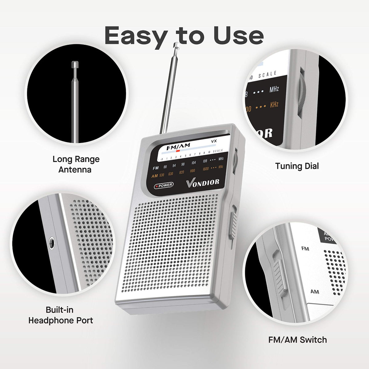 Mini Radio De Bolsillo Portatil Am/fm 2
