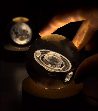 Lampara de cristal de saturno