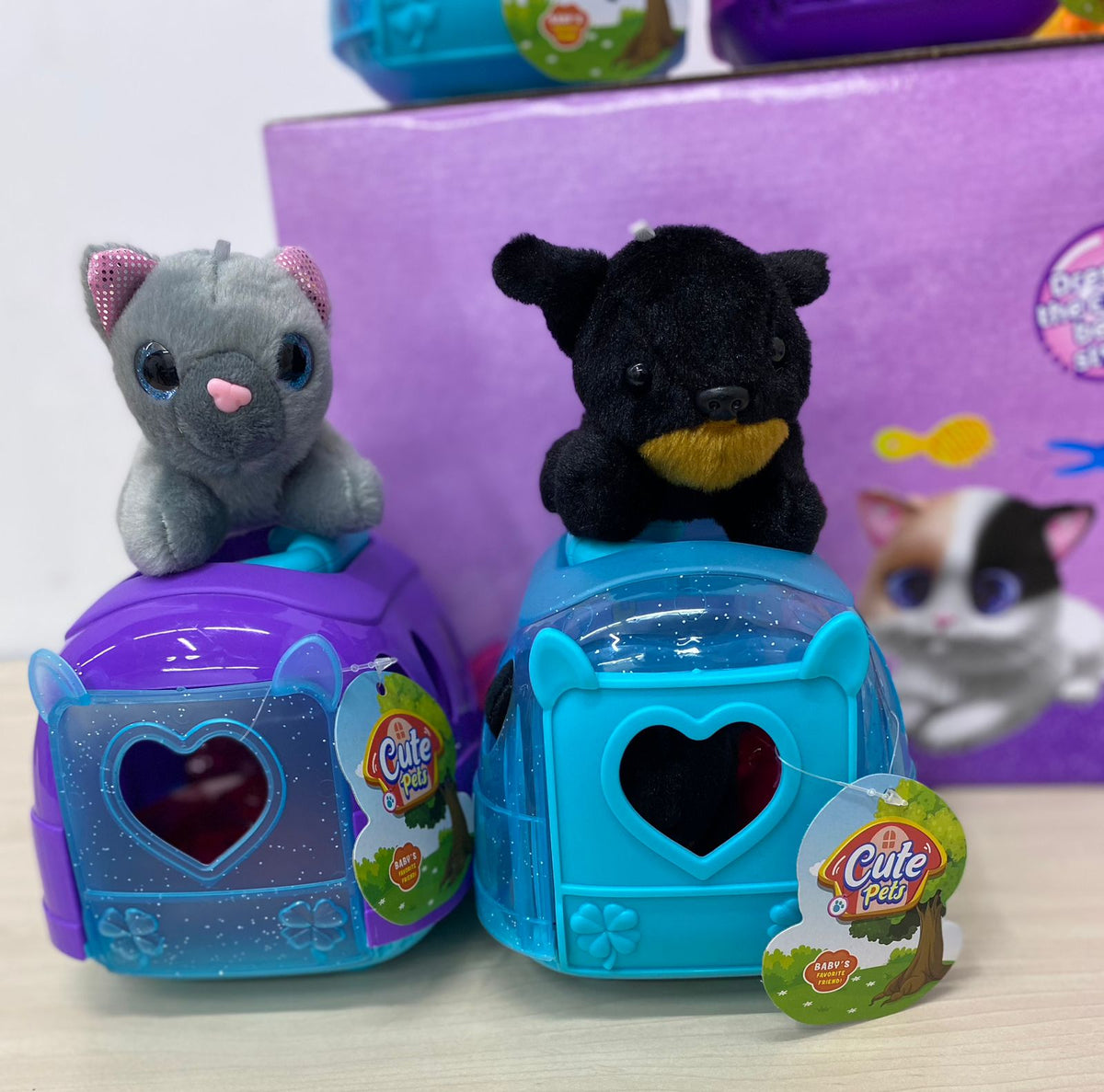 Caja de animalitos de peluche