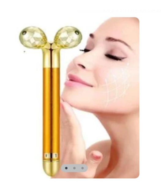 Masajeador facial 2 en 1 dorado