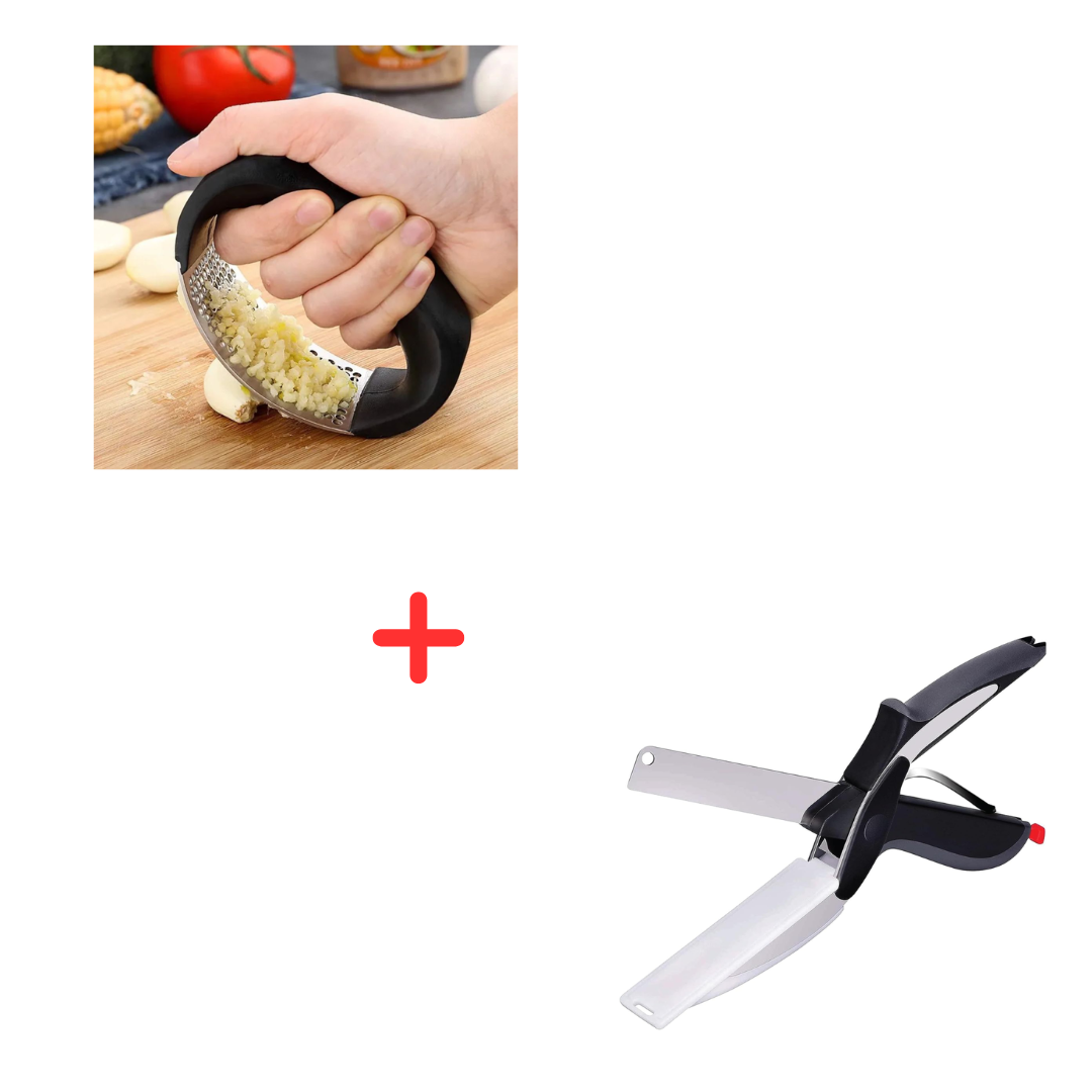 Combo triturador ajo + tijeras cortador