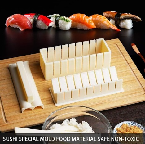 Molde con ranuras para cortar sushi