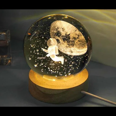 Lampara bola de cristal grande astronau