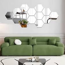 Espejo decorativo pared hexagonal 18cm