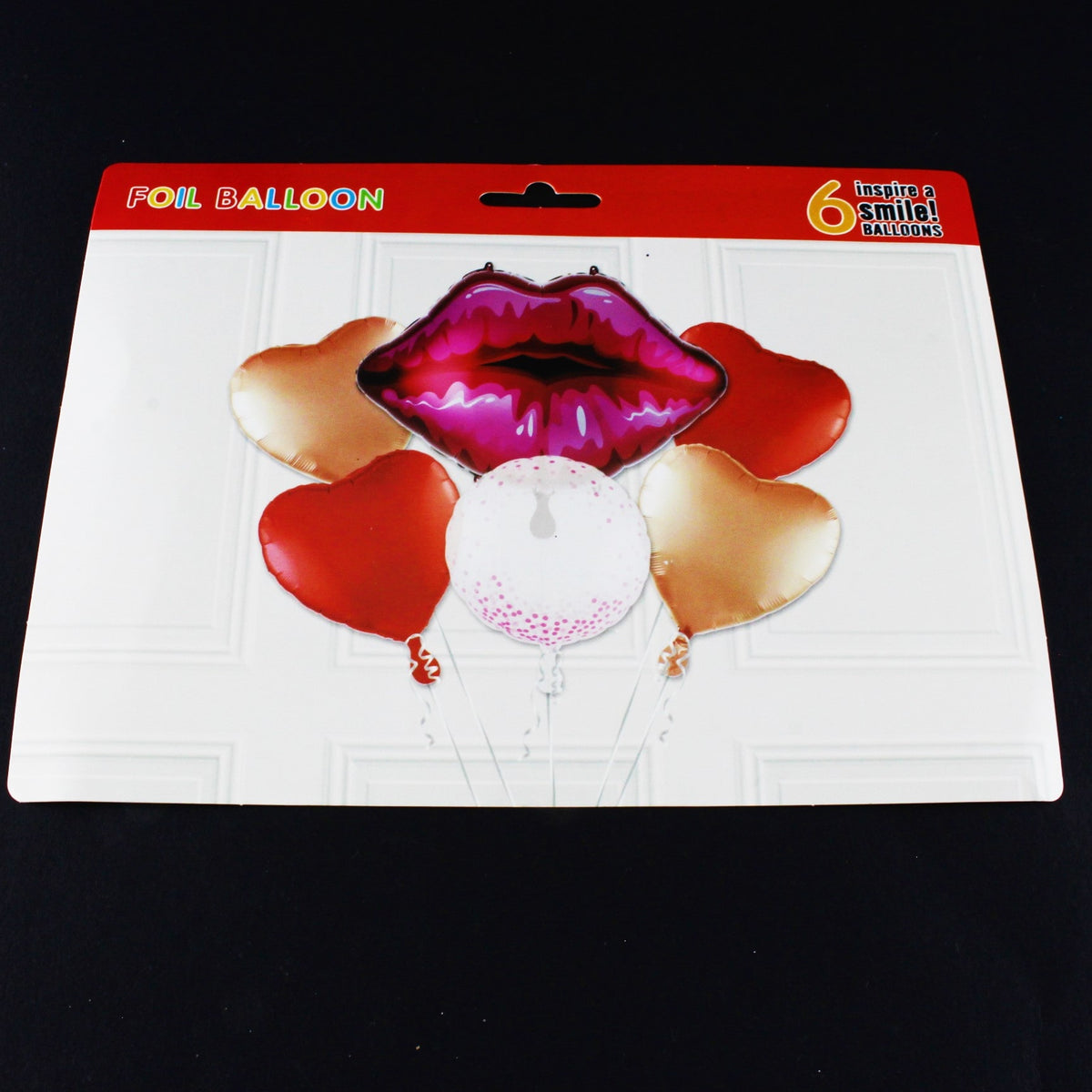 set de globos beso y corazon x6 pcs