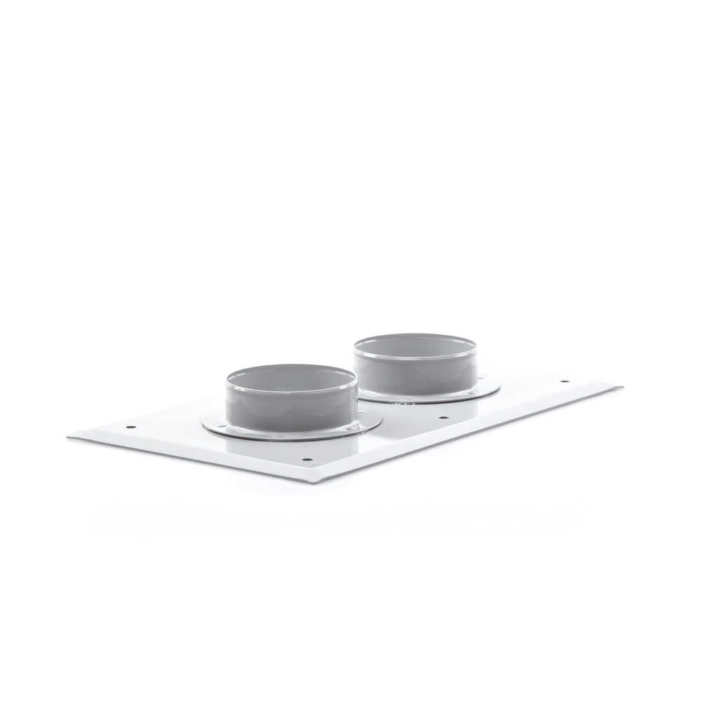 Pass-through plate with capacity for 2 4" boots