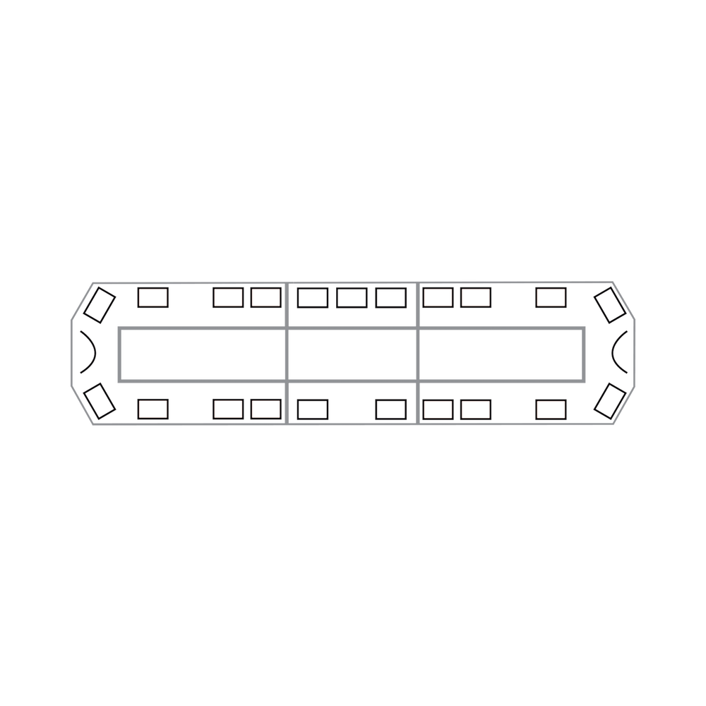 Ultra-bright 21 Series light bar with 174 powerful, next-generation red and clear LEDs