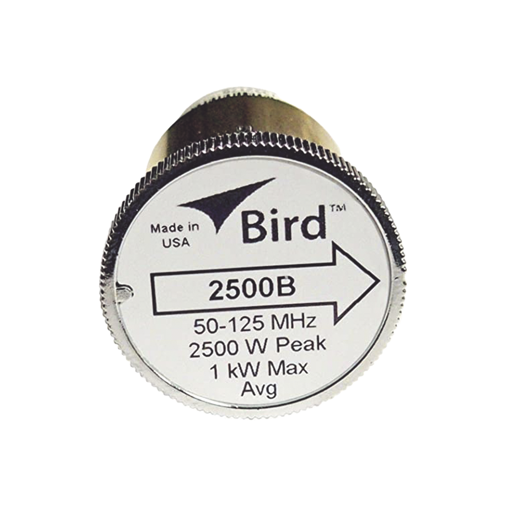 Elemento de Potencia en linea 7/8" a 2500 Watt para Wattmetro BIRD 43 en Rango de Frecuencia de 50 a 125 MHz