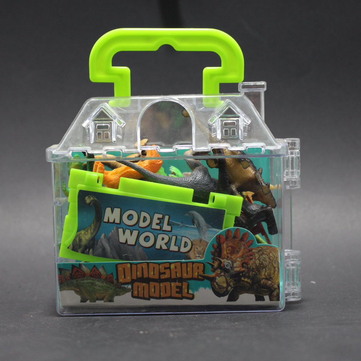 Dinosaurios en caja acrilica x12 pcs