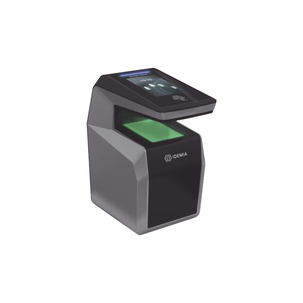 Lector de Huellas Sin Contacto MorphoWave XP MDPI / 40.000 Usuarios (expandible a 100.000 con licencia) / Lector de Tarjetas Multiformato Mifare, Desfire, HID Prox, IClass, Seos, QR / IP65 / PoE