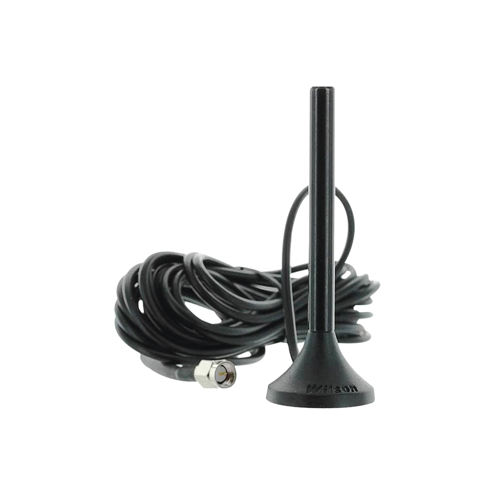 Antena Mini de Montaje Magnético, con cable RG174 y conector SMA macho | Rango de Frecuencias 700-960 MHz, 1710-2270 MHz | Ganancia Máxima 3.1 dB