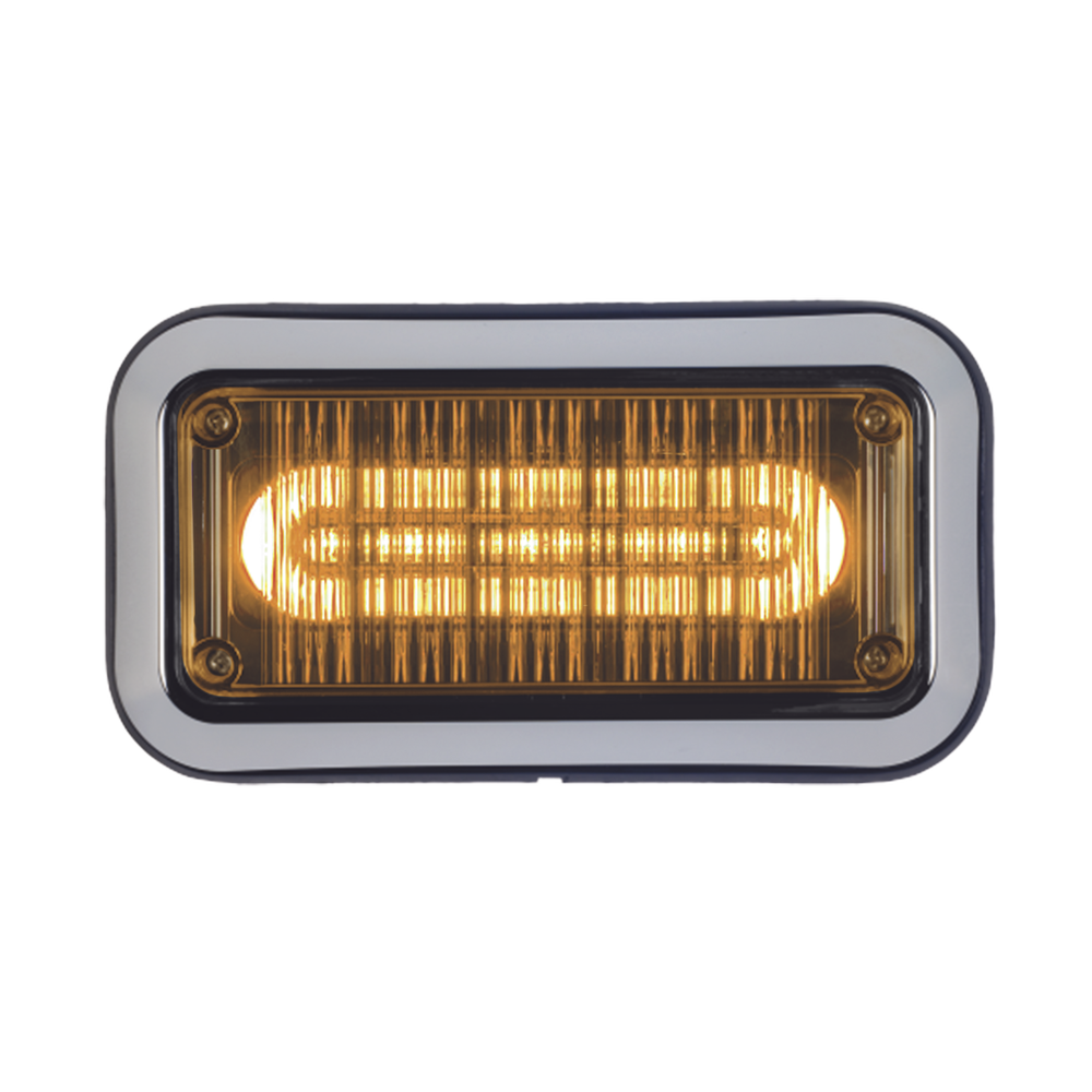 Luz perimetral de advertencia Prizm II con bisel 7"x 3", lente claro, LED color ámbar