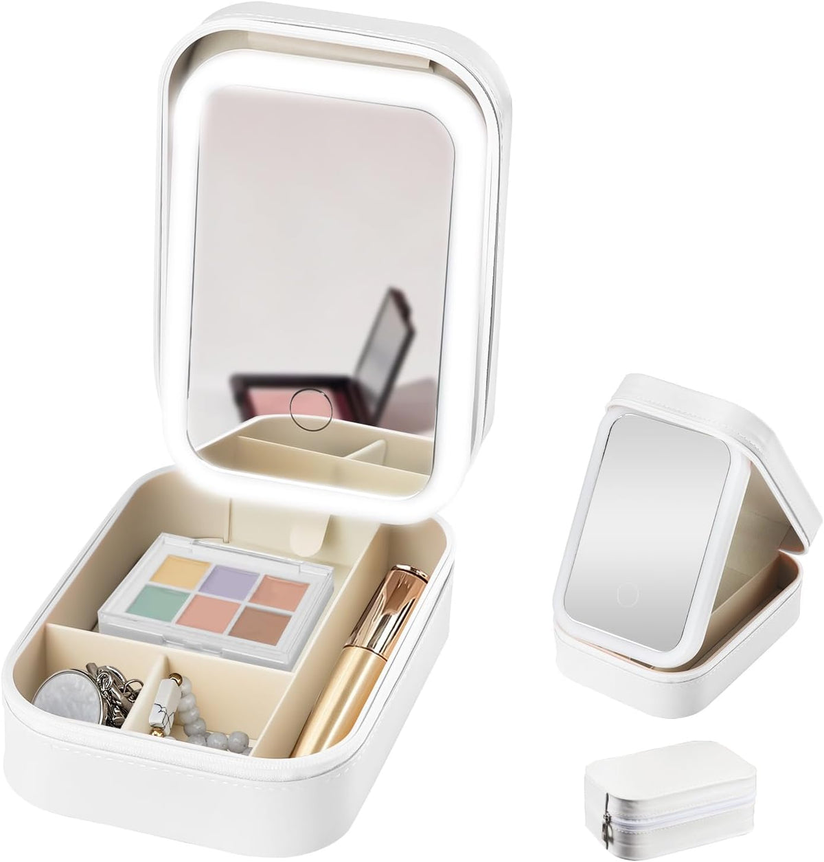 Joyero Cosmetiquera Con Espejo Led