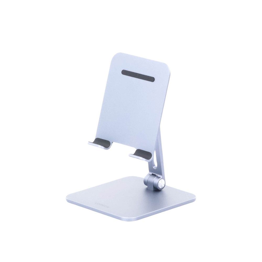 Cell Phone & Tablet Stand / Foldable / 180° & 270° Adjustable Angle / Non-Slip Base / Silicone Protection / Aluminum / Wide Compatibility with Devices from 7.9'' to 12.9'' / Gray Color