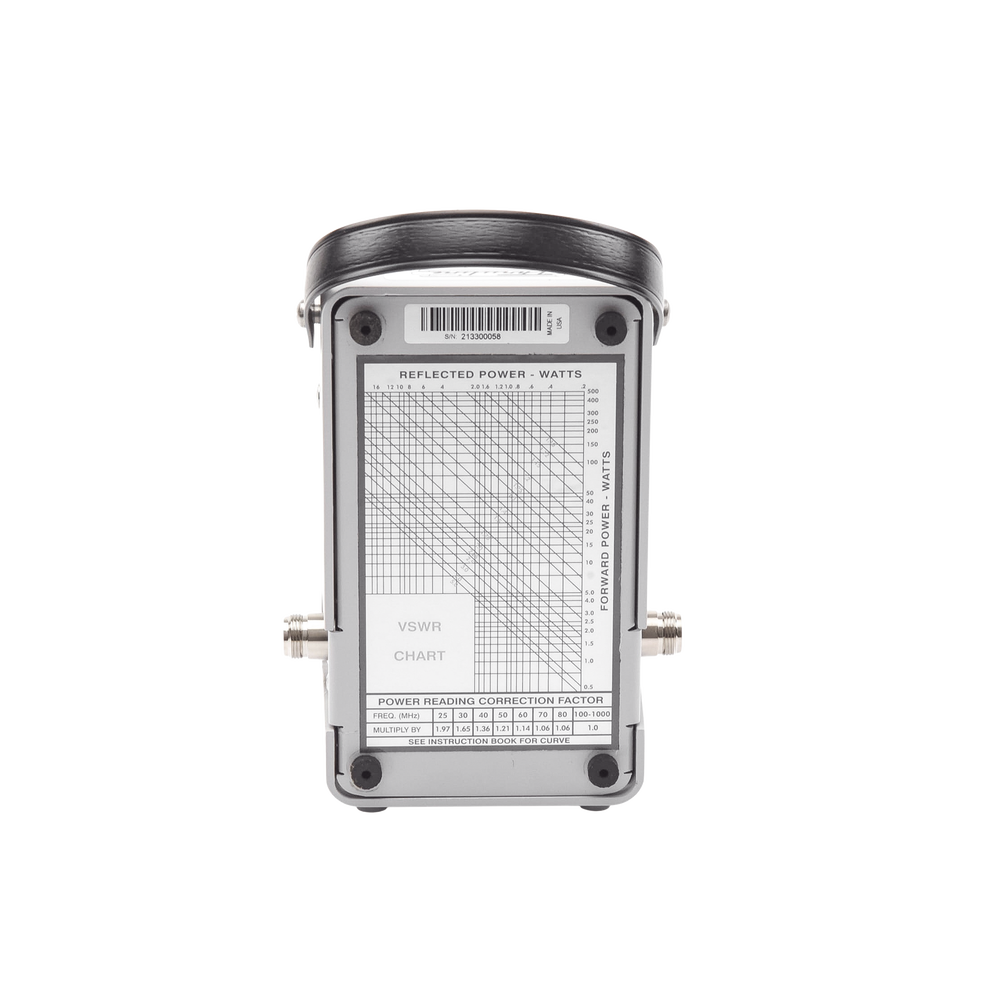 Wattmetro Direccional Thrueline de Banda Ancha con Elemento Fijo de 25-1000 MHz, 5-500 Watt .