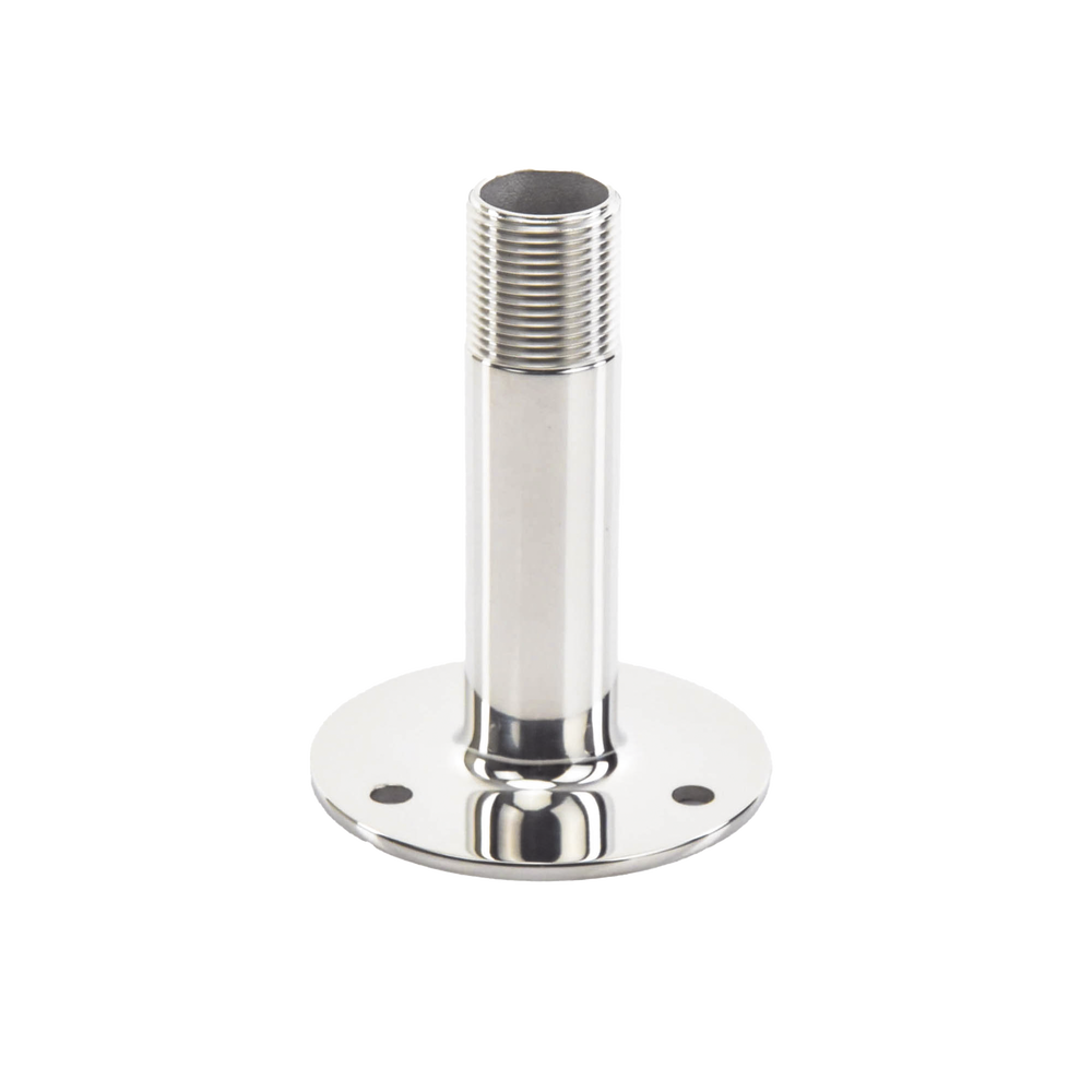 4 inch high and 3 inch base stainless steel straight mount.