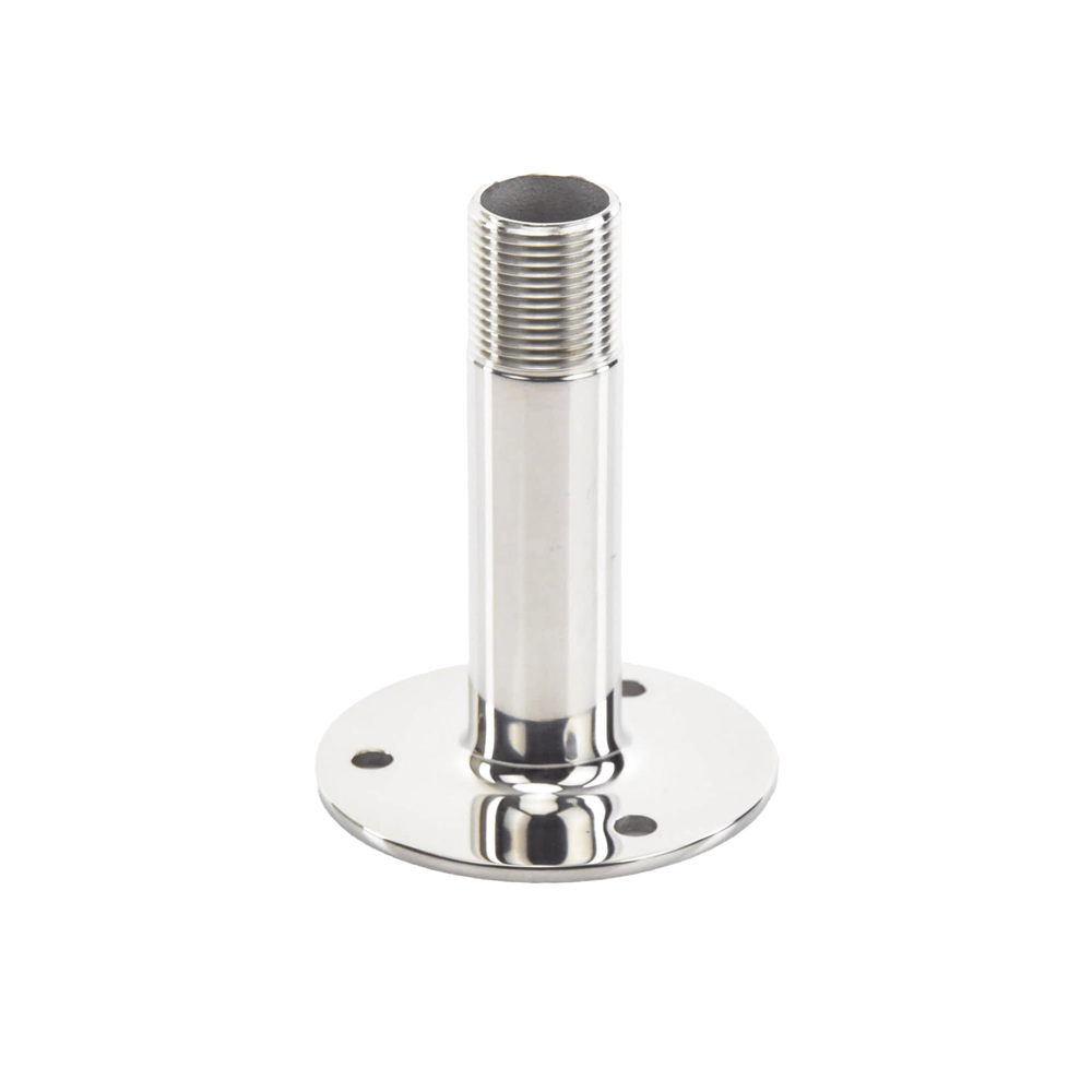 4 inch high and 3 inch base stainless steel straight mount.