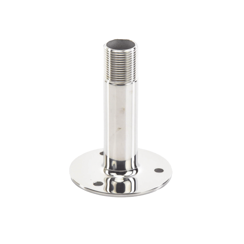 4 inch high and 3 inch base stainless steel straight mount.