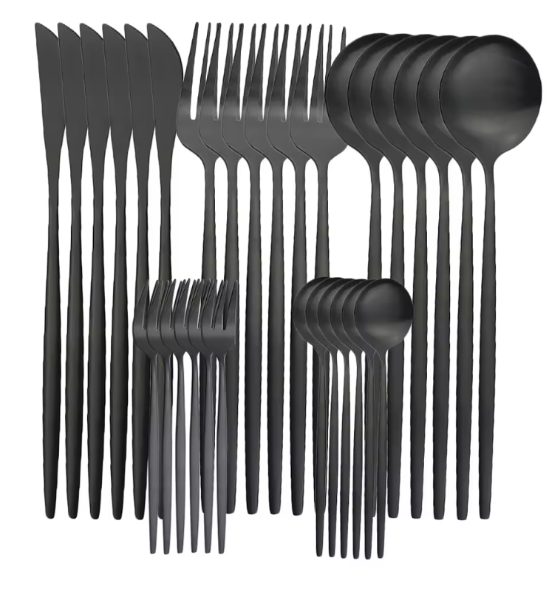 Set Cubiertos 30 Pz negro
