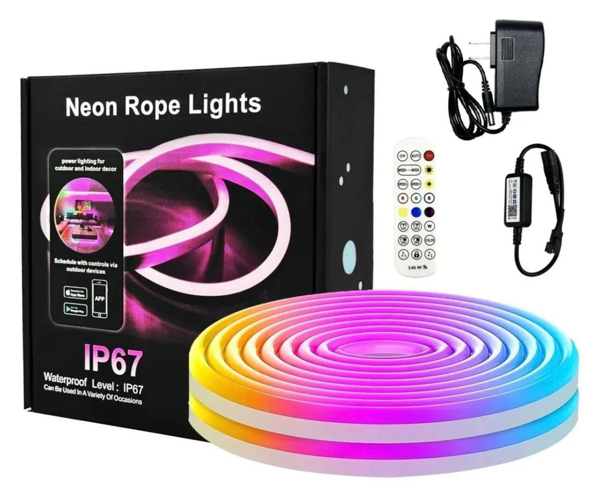 Luz neon flex audio ritmica