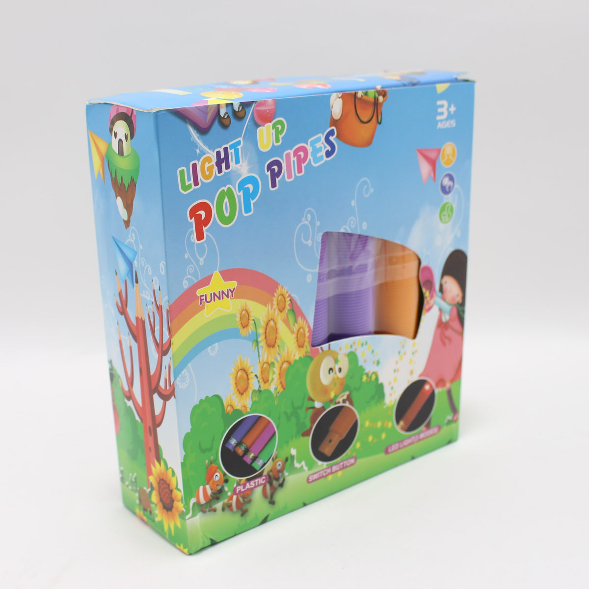 Pop tube colores Vivos con luz x1