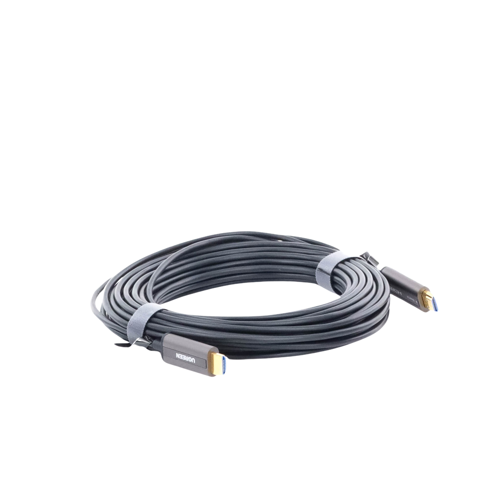 15 Meter 4K@60Hz Fiber Optic HDMI Cable / 4-Core Fiber + 7-Core Tinned Copper / Compatible with HDMI 2.0 / High Speed 18 Gbps / 3D / HDR / Zinc Alloy Case / Premium