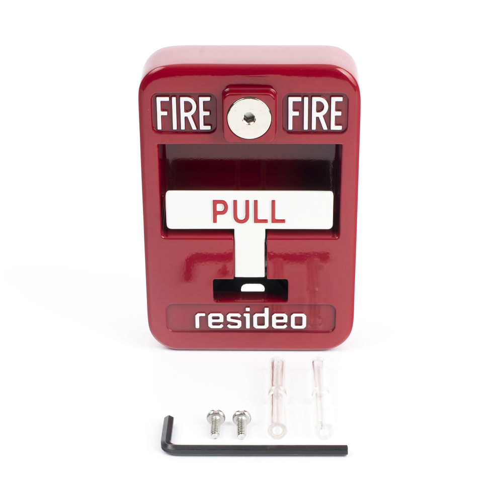 Red single-action conventional pull station
