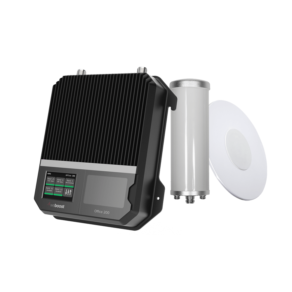 KIT Amplificador de señal celular 4G LTE, 3G y VOZ. Especial para cubrir áreas de hasta 4300 Metros Cuadrados por ser de grado comercial e industrial. Soporta múltiples operadores, tecnologías y usuarios.