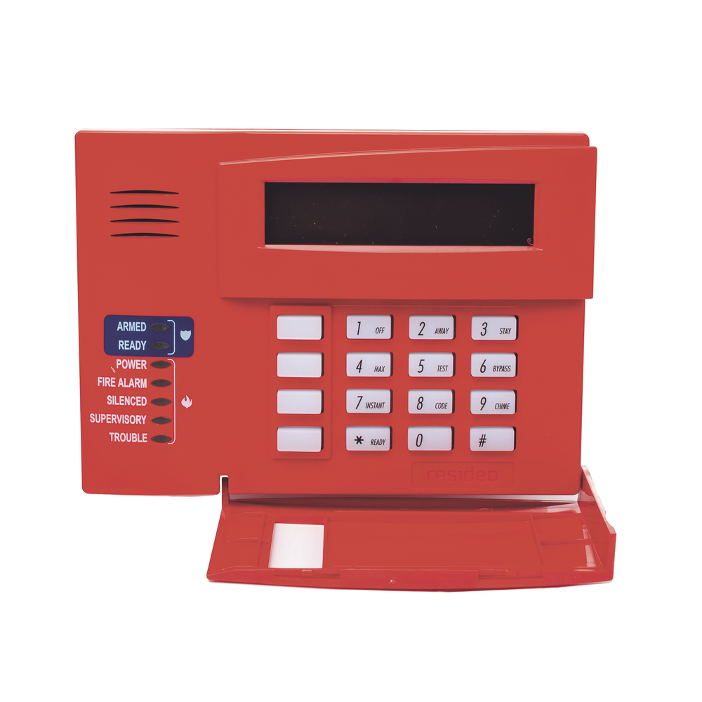 2-Line Alphanumeric Keypad, 16 Characters Each, and 3 System Trouble LEDs.