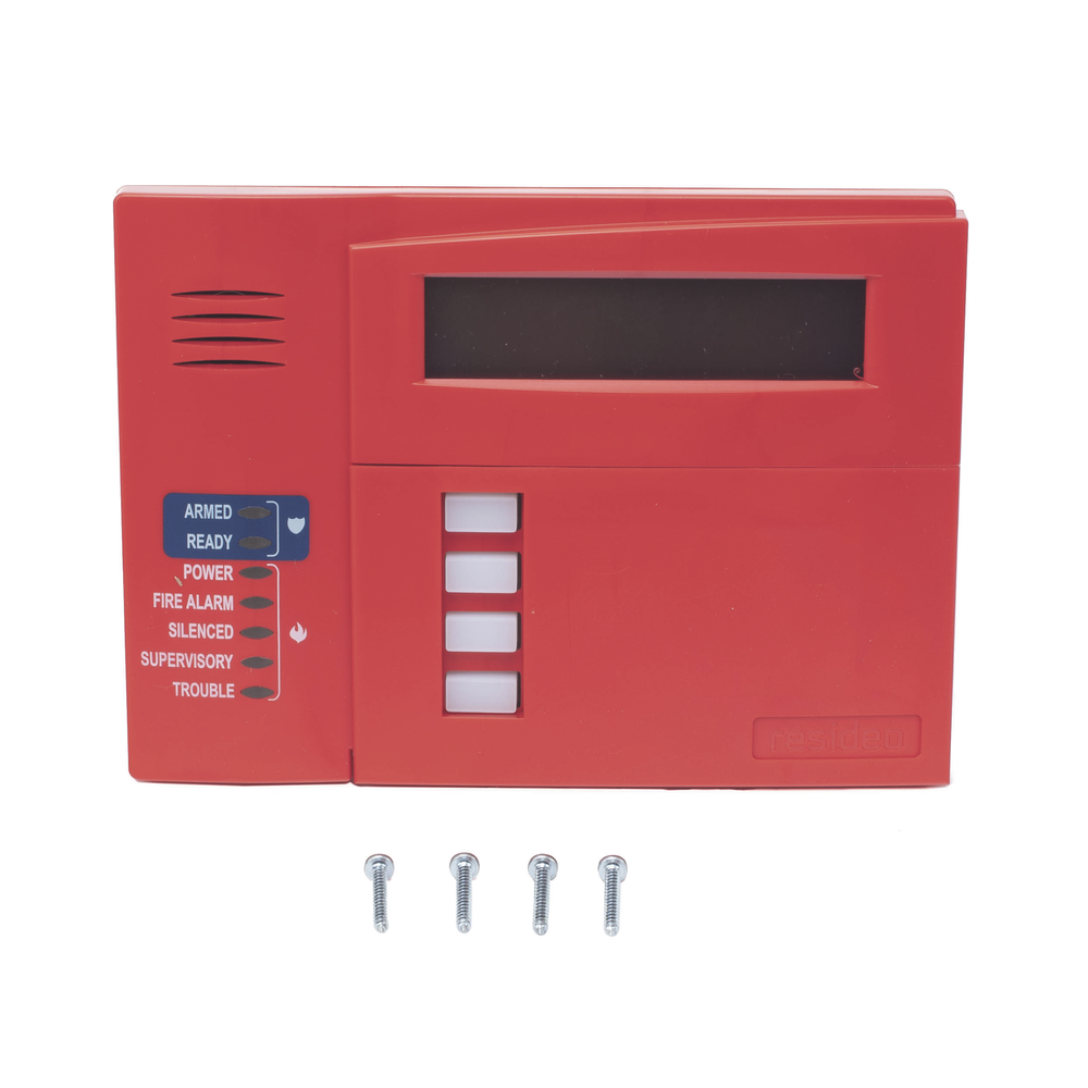 2-Line Alphanumeric Keypad, 16 Characters Each, and 3 System Trouble LEDs.