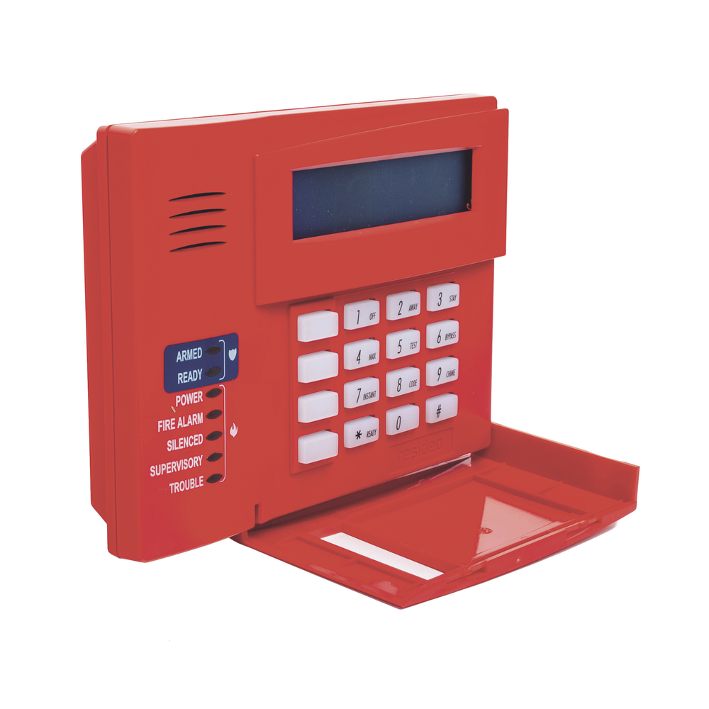 2-Line Alphanumeric Keypad, 16 Characters Each, and 3 System Trouble LEDs.