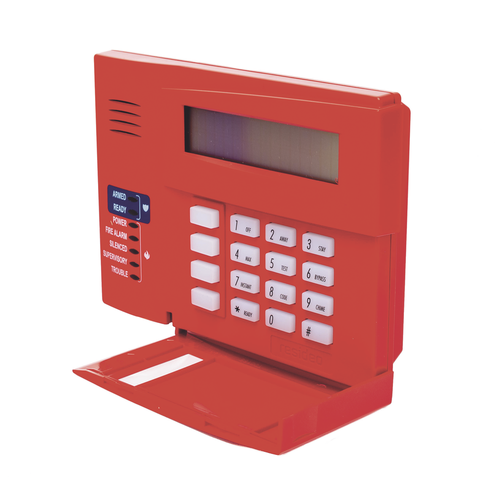 2-Line Alphanumeric Keypad, 16 Characters Each, and 3 System Trouble LEDs.