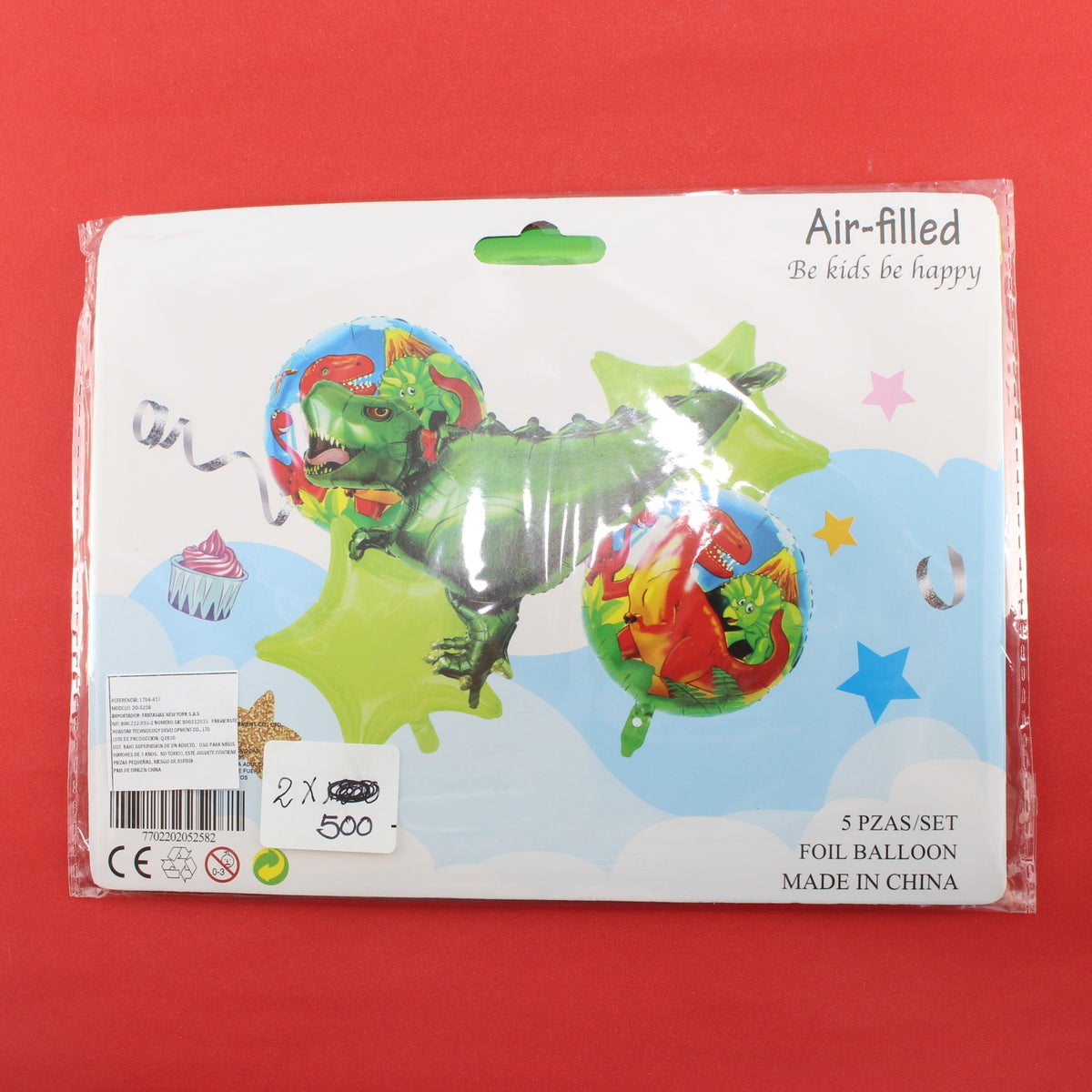 Set de globos metalizados dinosaurios