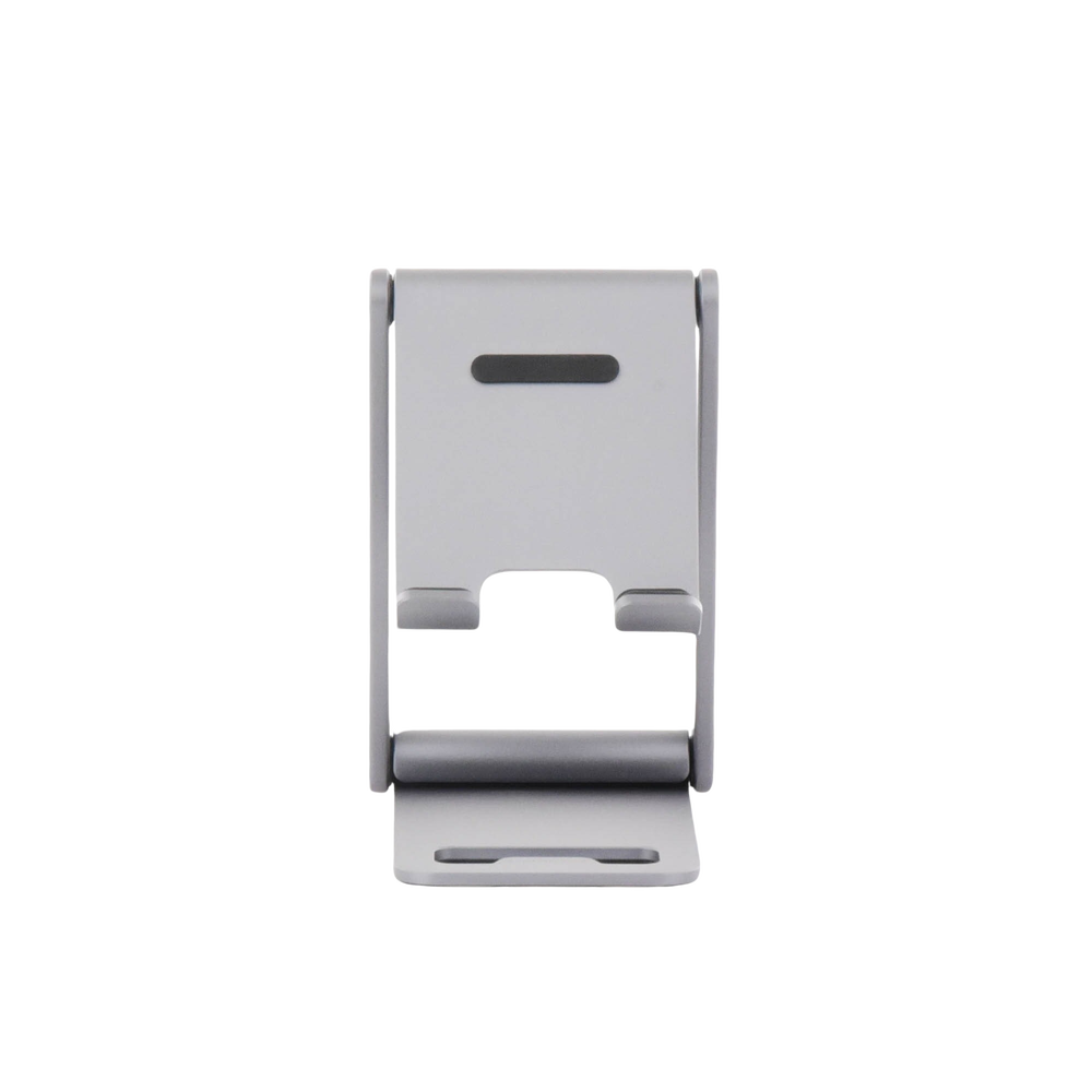 Soporte para Teléfono Celular de Aluminio / Angulo Ajustable / Amplia Compatibilidad con dispositivos de 4.7'' a 7.9'' / Antideslizante / Antiarañazos / Plegable / Color Gris