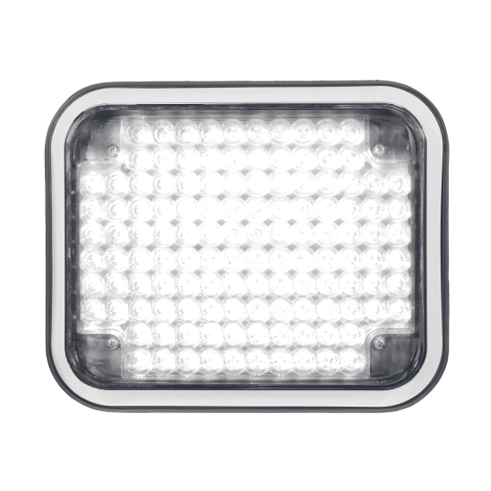 Luz perimetral LED claro 7x9 con bisel color blanco
