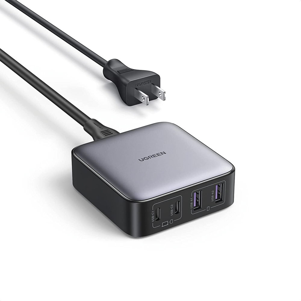 Cargador de escritorio de 100W / 4 Puertos de Carga Rápida / 3 USB-C / 1 USB-A / Tecnología GaN II +SIC / Power Delivery 3.0 / Quick Charge 4.0 / Chip Confiable y Carga Inteligente / Optimiza la Experiencia de Carga