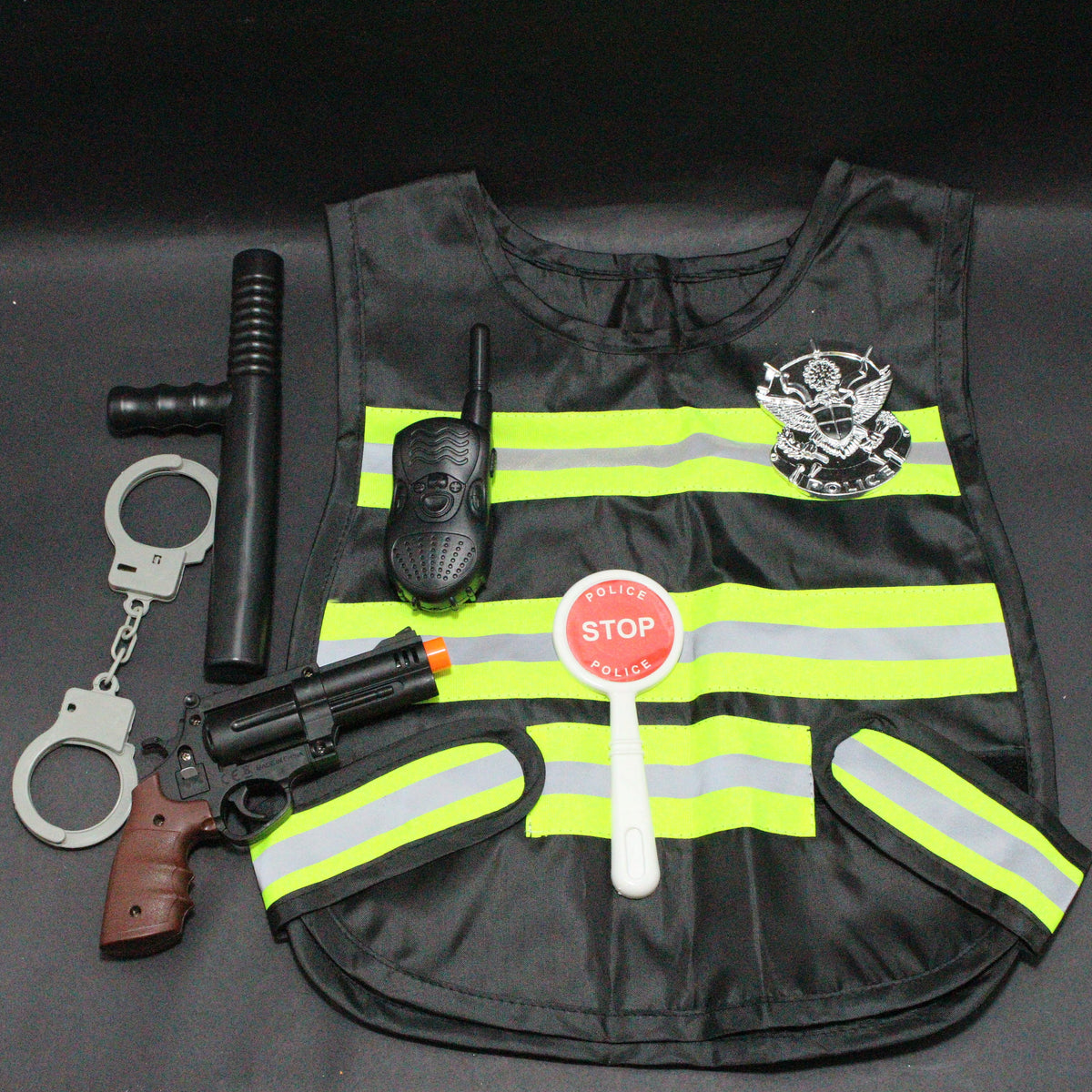 Set de policía con chaleco y accesorios