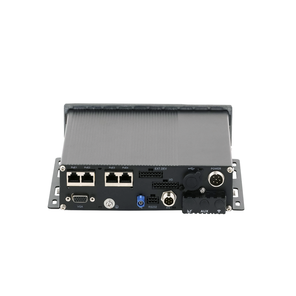 NVR Móvil de 8 Canales de 2 Megapixel / 4 Puertos PoE / 2 Bahías de Disco Duro / Incluye Modulo GPS / conector RJ45