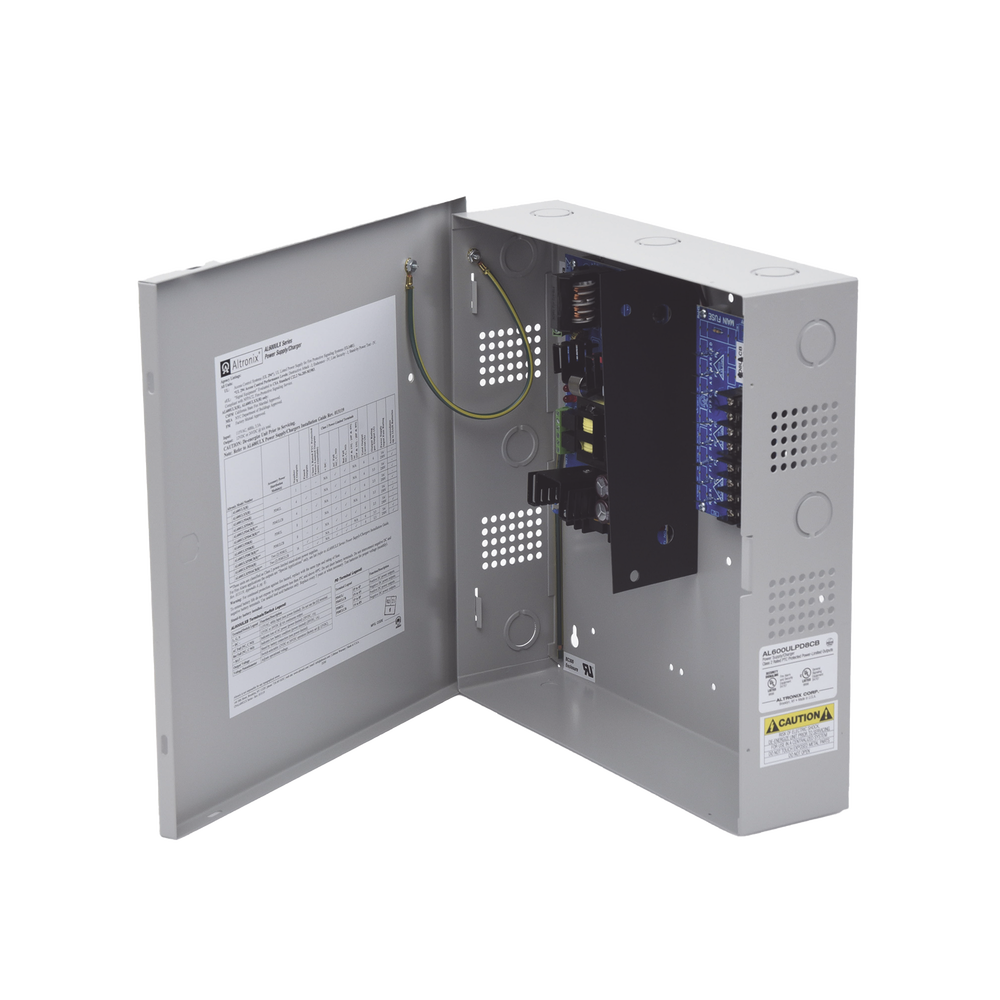 Fuente de poder ALTRONIX dual de 12 Vcd o 24 Vcd @ 6 Amper, para 8 cámaras, voltaje de entrada de 115 Vca, con capacidad de batería de respaldo, requiere batería