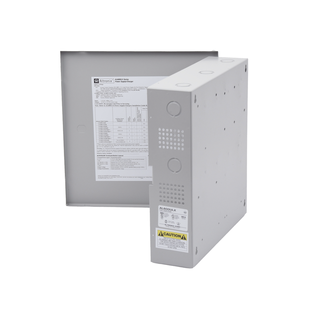 Fuente de Poder ALTRONIX de 12/24 Vcd (Seleccionable) 6 A / 1 Salida / Capacidad de Respaldo / Supervisión por Falla de CA, Batería Baja y Presencia de Batería (Común, NC y NO) / UL-294, UL 1481, cUL, CSFM, MEA, NFPA 72 y FM.