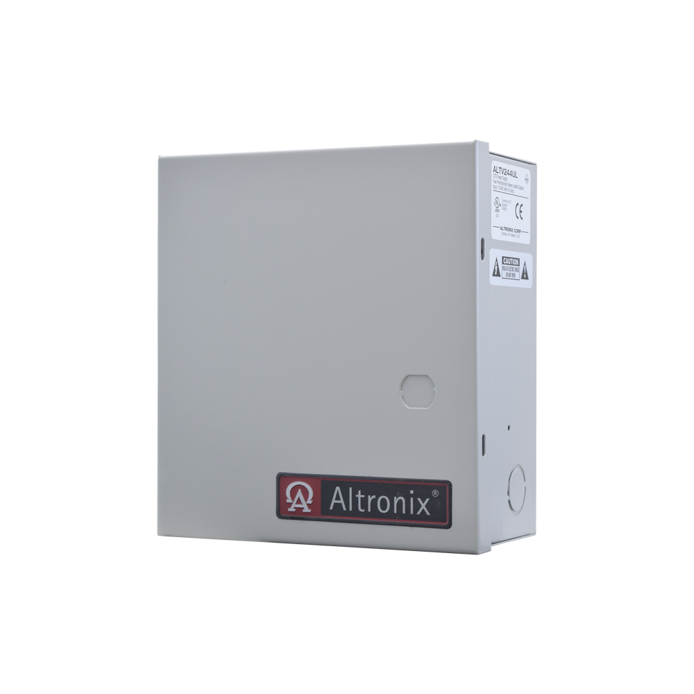 ALTRONIX 24 Vac @ 3.5 Amp or 28 Vac @ 3.0 Amp power supply, for 4 cameras, With 115 Vac input voltage, With battery backup capability, Requires battery