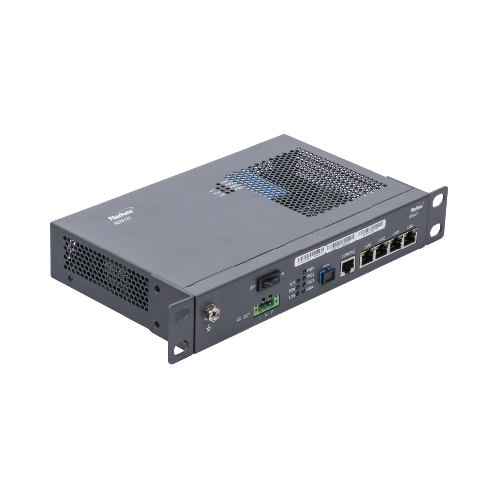Industrial GPON Multi-Dwelling Remote Unit (MDU), 4 Gigabit Ethernet Ports, 802.3af/at PoE, SC/UPC Connector