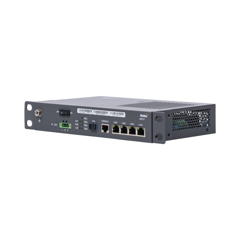 Industrial GPON Multi-Dwelling Remote Unit (MDU), 4 Gigabit Ethernet Ports, 802.3af/at PoE, SC/UPC Connector