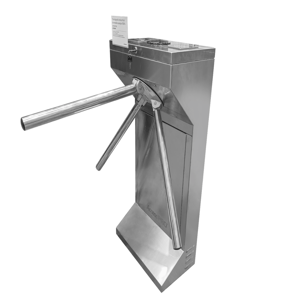 (MOTORIZED, CONTACTLESS), Stainless Steel Industrial Turnstile, Bidirectional, HEAVY DUTY, Space for Proximity Reader