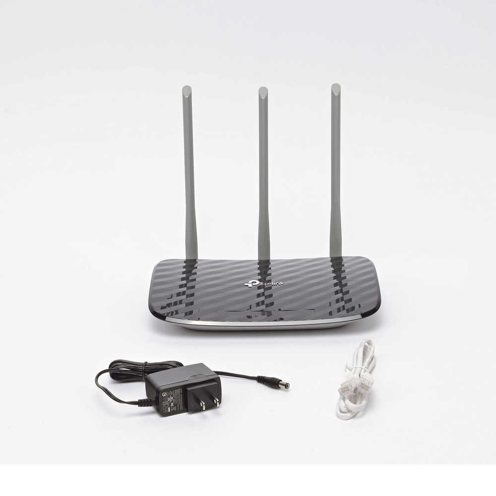 AC Dual Band Wireless Router, 2.4 GHz and 5 GHz Up to 733 Mbps, 3 external omnidirectional antennas, 4 10/100 Mbps LAN ports, 1 10/100 Mbps WAN port