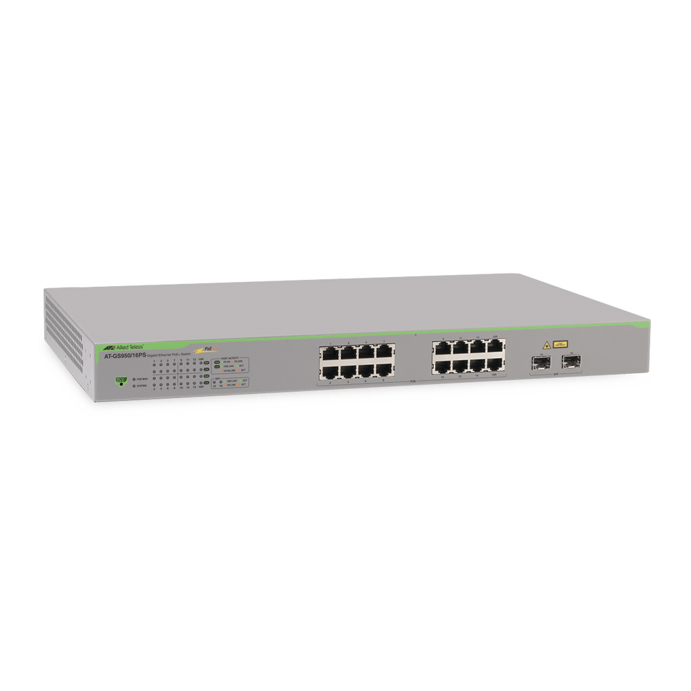 Switch PoE+ Gigabit WebSmart de 16 puertos 10/100/1000 Mbps (2 x Combo) + 2 puertos gigabit SFP (Combo), 185 W